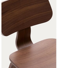 Tmavohnedá jedálenská stolička v dekore orecha Gena – Kave Home