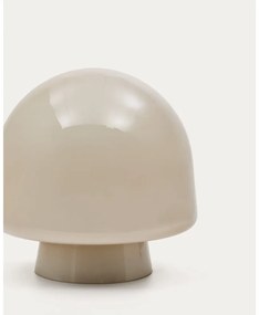 Stolová lampa sivobéžová so skleneným tienidlom (výška 20 cm) Reig – Kave Home