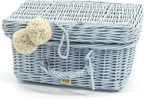 Prútený kufrík - svetlomodrá