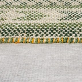 Zelený koberec s prímesou juty 200x290 cm Mara Jute Border – Flair Rugs