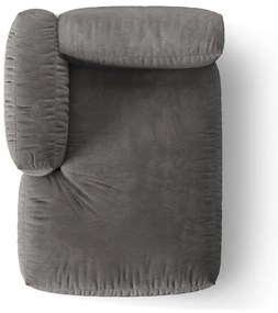 Sivý zamatový modul pohovky (ľavý roh) Martina – Micadoni