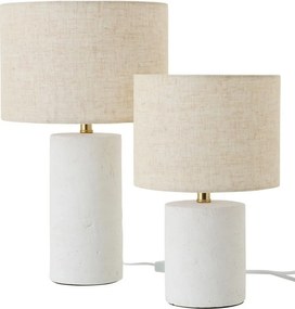 Biela keramická stolná lampa Pierre s tienidlom - Ø 23*37 cm/ 40W / E27