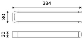 NIMCO NK 30098-26 - Nástenný vešiak na uteráky NIKAU 39 cm lesklý chróm