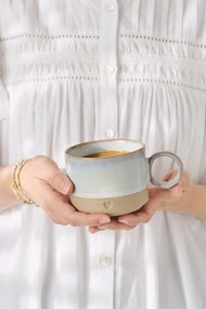 Ib Laursen Kameninový hrnček Heart Light Blue Matt 290 ml