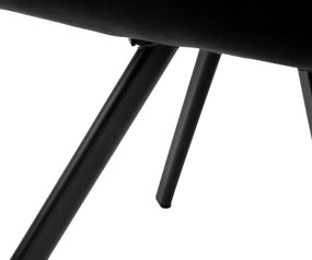 Jedálenská stolička SYDNEY zamatová, čierna