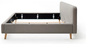 Taupe čalúnená dvojlôžková posteľ bez roštu 160x200 cm Mattis – Meise Möbel