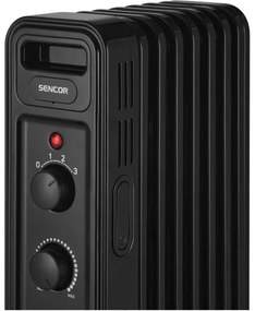 Sencor - Olejový radiátor s 7 rebrami 600/900/1500W/230V čierny