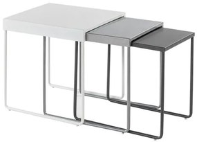 Set konferenčných stolíkov Signal VICKY tmavo sivá/sivá/biela