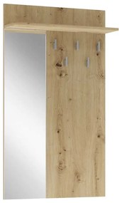 Vešiakový panel Lima so zrkadlom, dub artisan