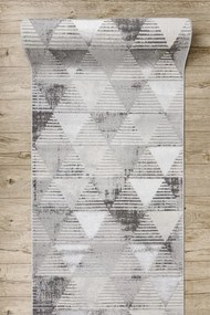 Behúň LIRA E1627 Trojuholníky geometrický, štrukturálny, glamour - sivý
