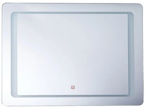 Nástenné zrkadlo s LED osvetlením 60 x 80 cm strieborné WASSY Beliani