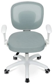 Detská pracovná stolička DINO — sieť / látka, mentolová