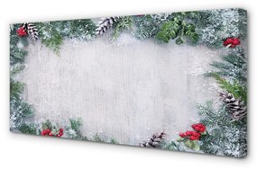 Obraz na plátne Snehové šišky, vetvičky 125x50 cm