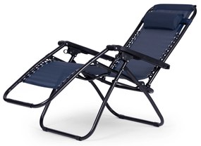 ModernHome Záhradné polohovacie kreslo - modré