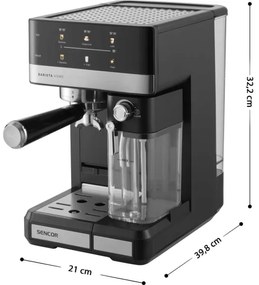 Sencor - Pákový espresso kávovar 1350 W/230 V čierny/matný chróm