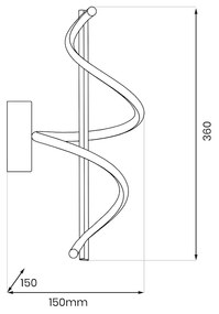 Nástenné LED svietidlo Twist, 2x LED 12w, 4000k, b