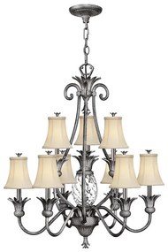 Hinkley HK-PLANT10-PL - Luster na reťazi PLANTATION 10xE14/40W/230V strieborná