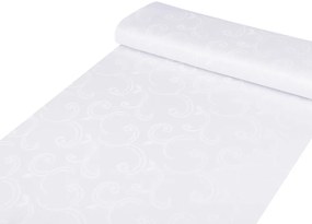 Biante Teflónový oválny obrus TF-100 Biele ornamenty s lístkami 100x140 cm