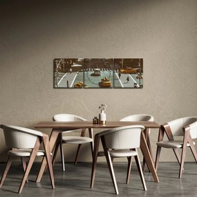 Obraz - New York (s hodinami) (90x30 cm)