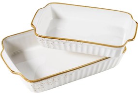 Mäser 2-dielna súprava zapekacích mís Pintar White hnedé bodky