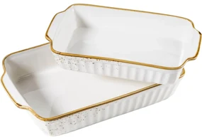Mäser 2-dielna súprava zapekacích mís Pintar White hnedé bodky