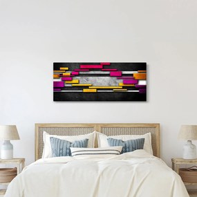 Obraz farebné abstrakcie na čiernom pozadí (120x50 cm)
