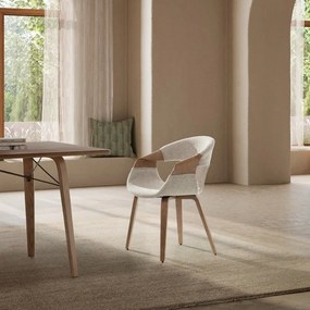 Béžové čalúnené jedálenské kreslá v súprave s podrúčkami 2 ks Elif – MOME