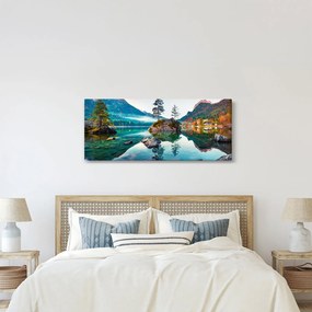 Obraz - Jazero Hintersee, Bavorské Alpy, Rakúsko (120x50 cm)