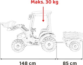 Ramiz MEGA Traktor D68 s prívesom žltý
