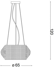 Ideal Lux - Krištáľový luster na lanku PASHA 14xE14/40W/230V pr. 65 cm chróm