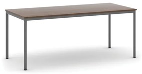 Stôl jedálenský, 1800 x 800 mm doska orech, podnož tm. sivá