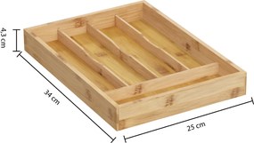 Bambusový organizér na príbory SORTES 25x34 cm hnedý