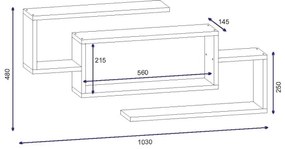 Nástenná polica JANISON 48x103 cm biela