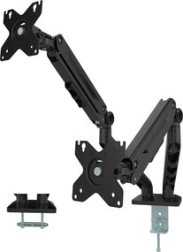 Stolový držiak na 2 monitory s plynovou pružinou, 17–32"