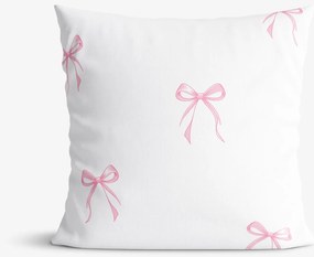 Goldea bavlnená obliečka na vankúš - ružové mašličky 40 x 40 cm