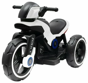 Baby Mix Detská elektrická motorka Police čiernobiela, 100 x 50 x 61 cm