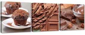 Gario Sada obrazov na plátne Sladká čokoláda - 3 dielna Rozmery: 90 x 30 cm