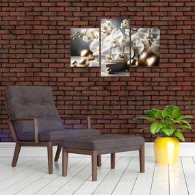 Obraz - Orchidea a zlaté gule (90x60 cm)
