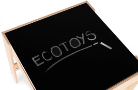Zostava detského nábytku, stôl + 2 stoličky, kriedová tabuľa, ECOTOYS