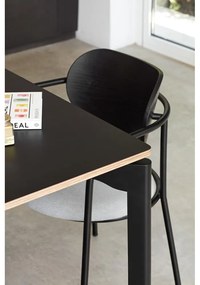 Čierno-sivá jedálenská stolička v dekore jaseňa Eclipse - Teulat