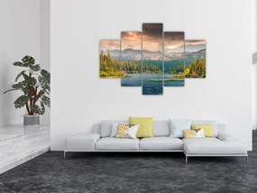 Obraz horskej rieky a hôr (150x105 cm)