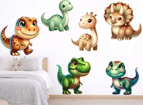 Dinosauríci textilní prelepiteľné nálepky na stenu hárok 47 x 36 cm