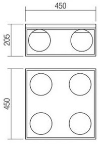 Redo 01-3055 - Stropné svietidlo ZODIAC 4xE14/28W/230V