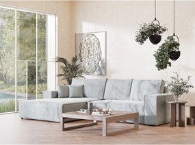 Svetlosivá ženilková rozkladacia/s úložným priestorom rohová pohovka (ľavý roh/s leňoškou) Maze – Maison de Rêve