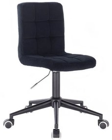 LuxuryForm DESIGN Stolička TOLEDO VELUR na čiernej podstave s kolieskami - čierna
