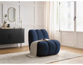 Tmavomodré kreslo z textílie buklé Janissaire – Bobochic Paris