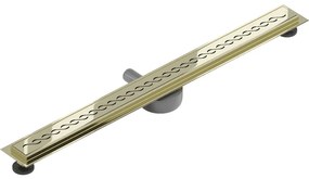 Mexen Flat 360°, nerezový sprchový žľab vzor M18 80 cm, zlatá lesklá, 1523080-40