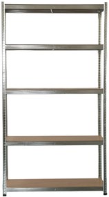 Kovový regál BestBerg BBMS-30 / 120 x 180 x 45 cm / 5 políc / strieborná/hnedá