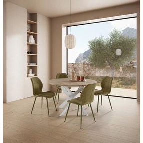 Zelené čalúnené jedálenské stoličky v súprave 4 ks Ansu – Marckeric