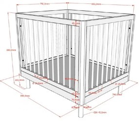 Detská ohrádka z dubového dreva v prírodnej farbe 95x75 cm Forrest – Vipack